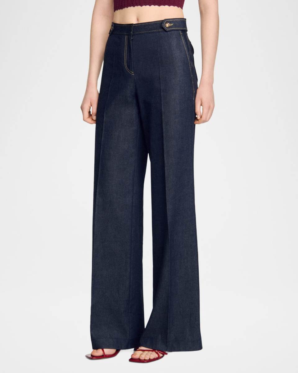 Marshal Wide-Leg Raw Denim Jeans