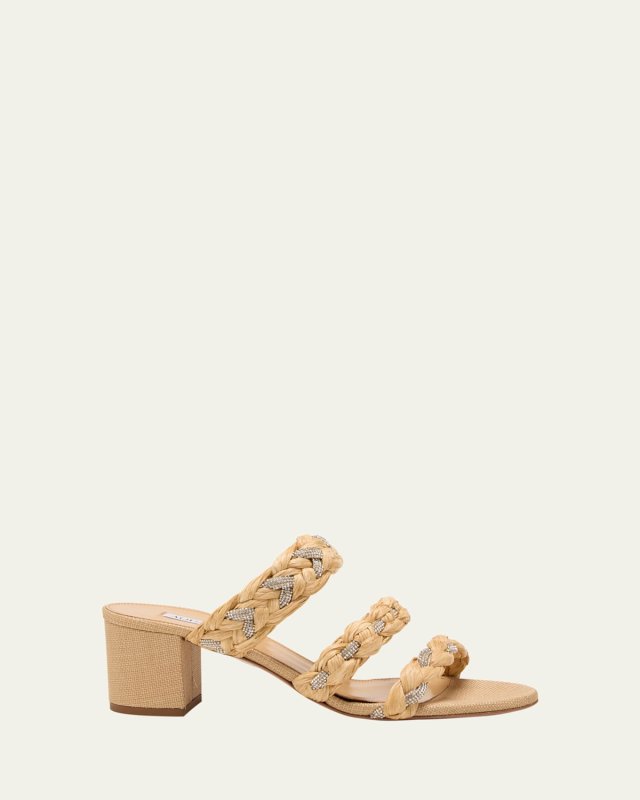 Costiera Braided Crystal Trio-Band Sandals