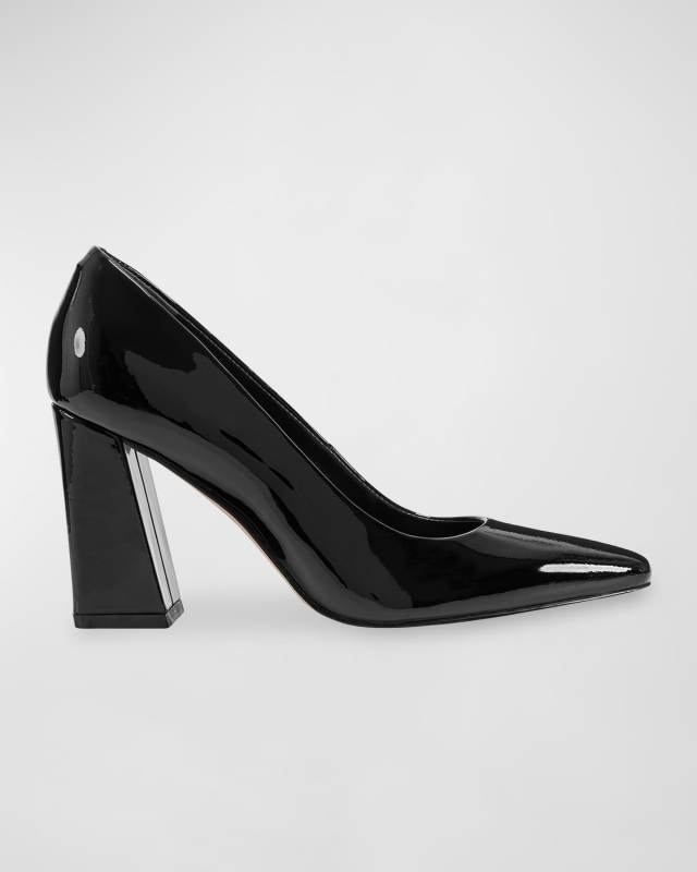 Yalina Suede Block-Heel Pumps