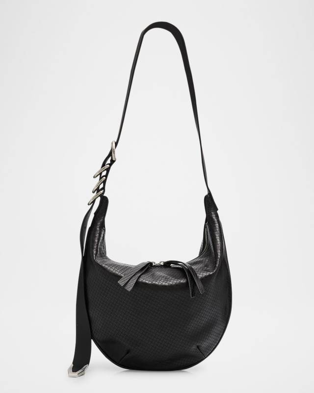 Spire Mini Snake-Embossed Leather Hobo Bag