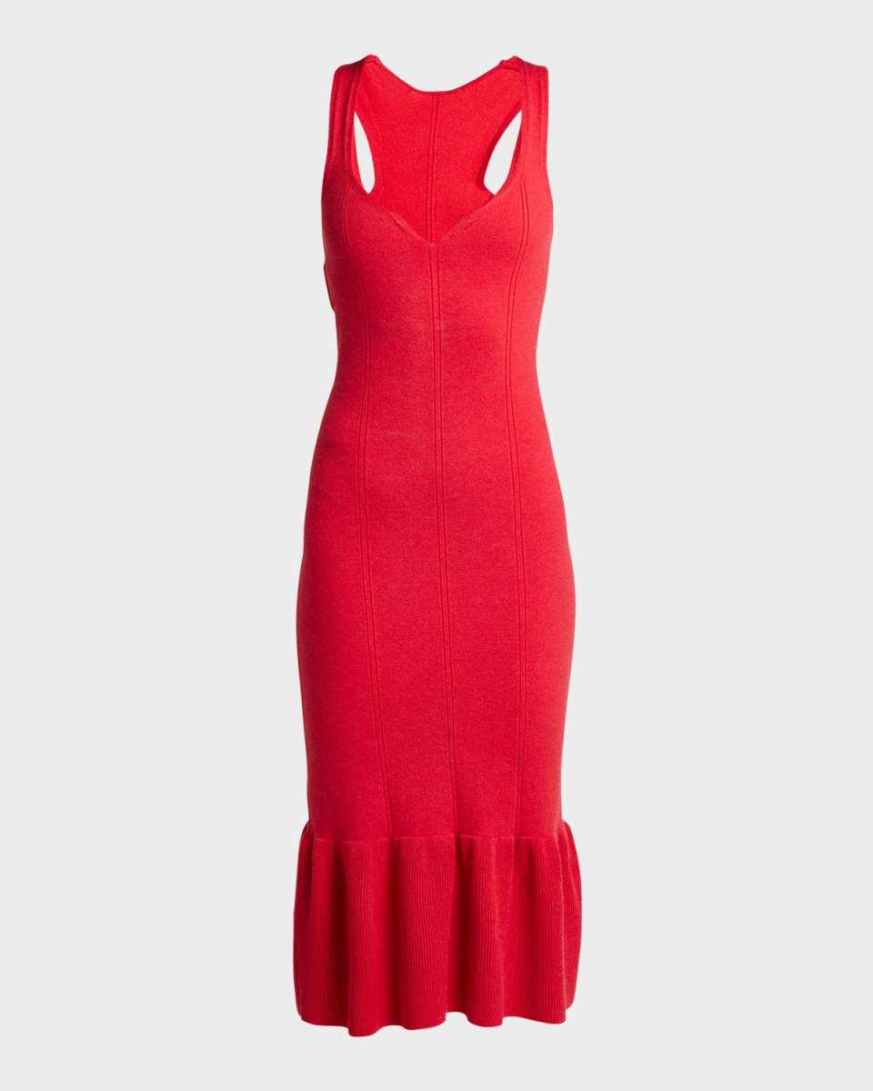 Seamed Knit Midi Dress