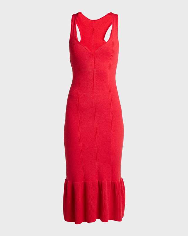 Seamed Knit Midi Dress