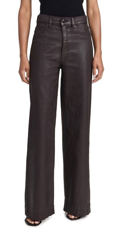 DL1961 Hepburn Wide Leg High Rise Coated Jeans Mulberry (Vintage Coated)