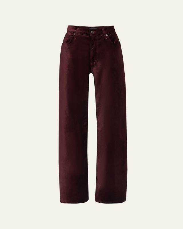 Loli Mid-Rise Baggy Velvet Jeans