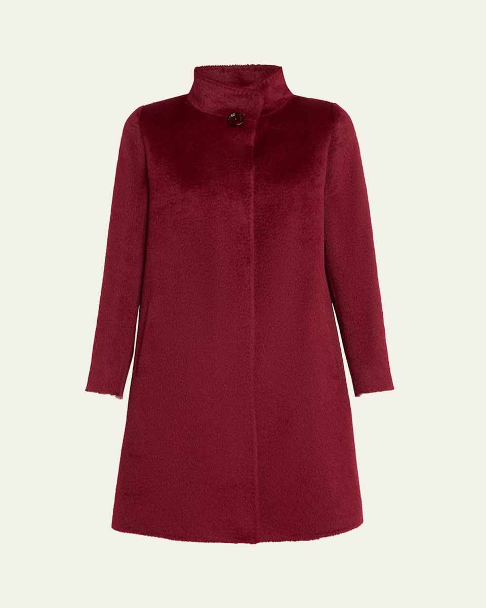 Stand-Collar Alpaca Wool Coat
