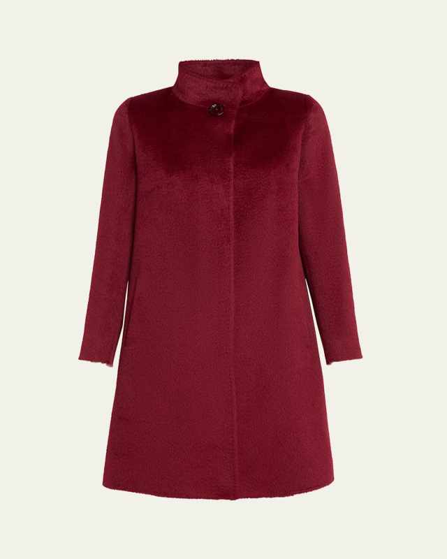 Stand-Collar Alpaca Wool Coat