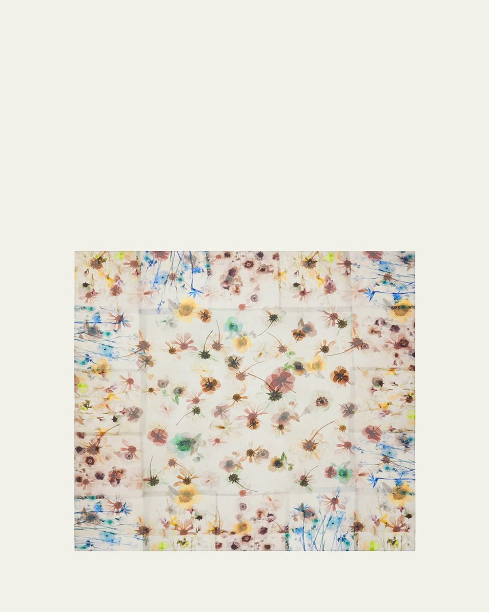 Floral Wool Square Scarf