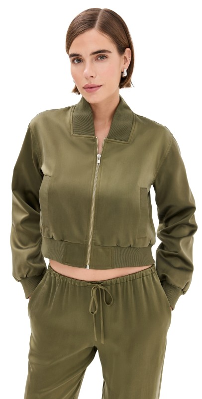 Sablyn Cala Shrunken Bomber Jack Olive
