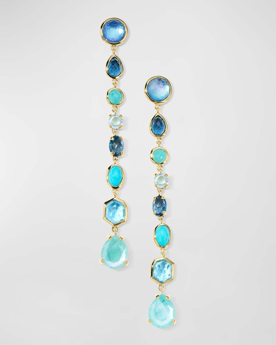18K Rock Candy Small 8-Stone Linear Drop Earrings in Waterfall