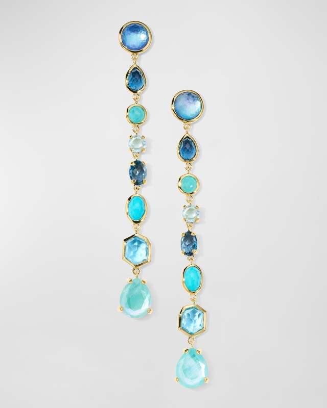 18K Rock Candy Small 8-Stone Linear Drop Earrings in Waterfall