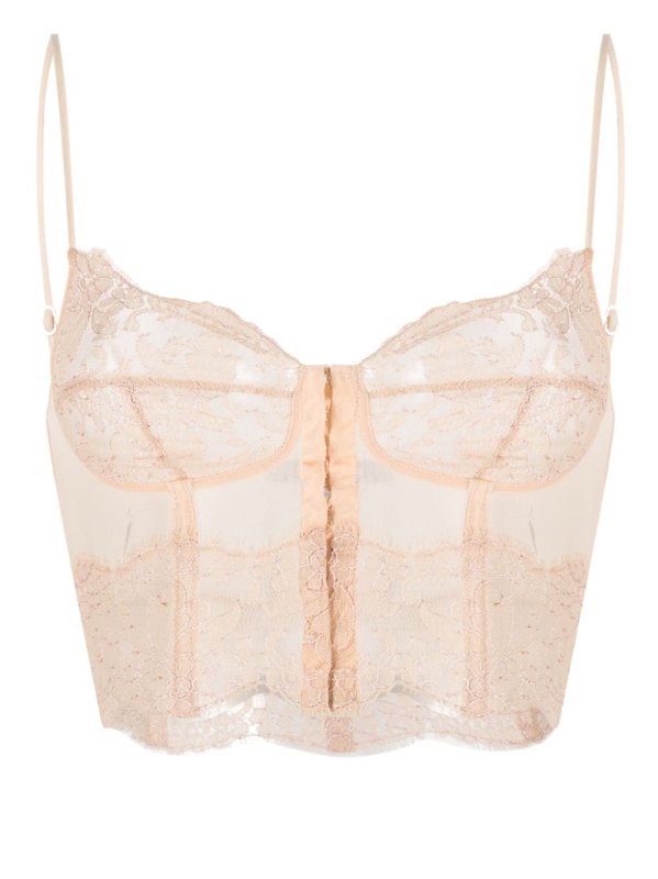 floral-lace bustier bra