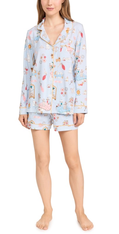 BedHead PJs Cotton Knit Long Sleeve Boxer PJ Set Penthouse Pups