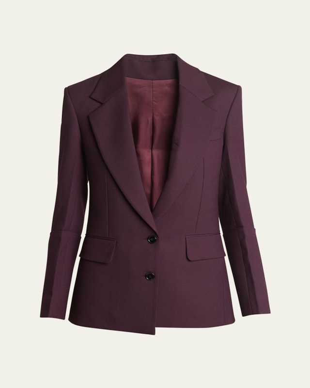 Two-Button Wool Jacket with Sleeve Detail