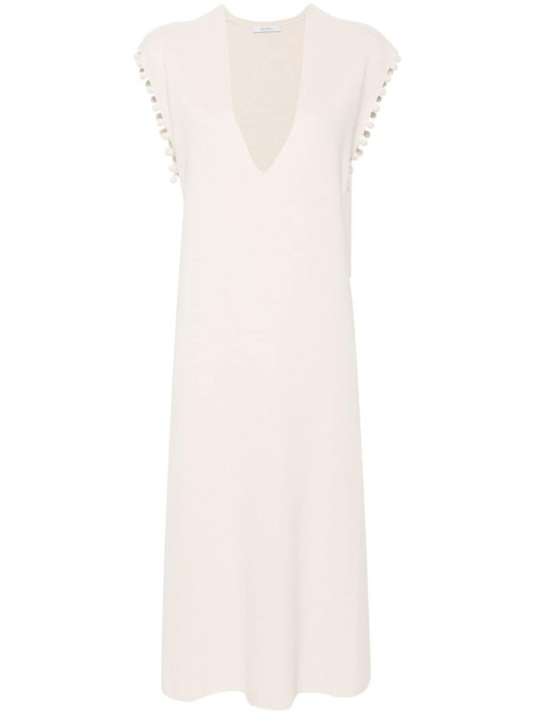 crochet-trim cotton midi dress