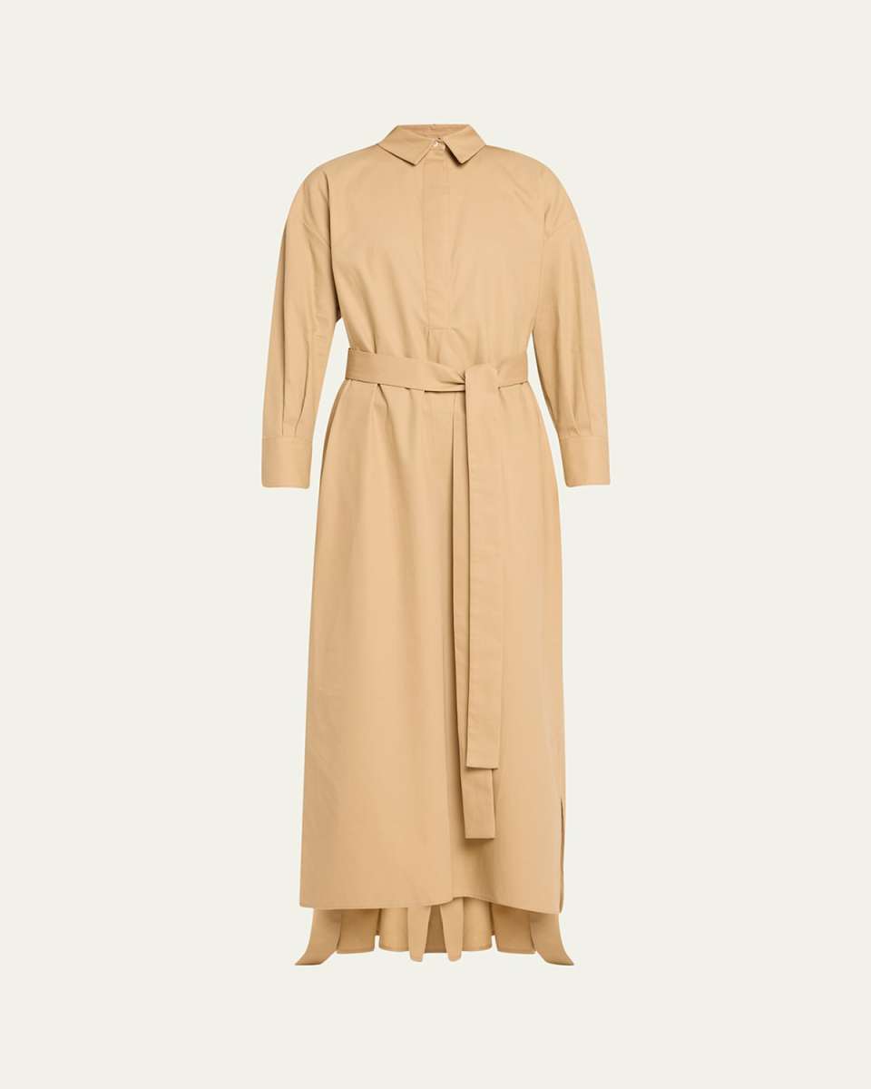 Francesca Long Pintuck Self-Tie Dress