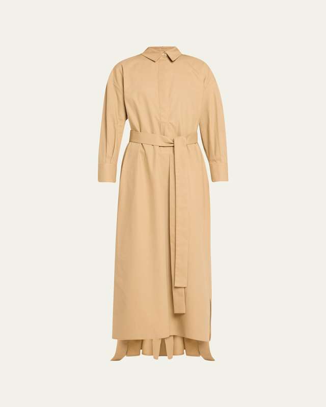 Francesca Long Pintuck Self-Tie Dress