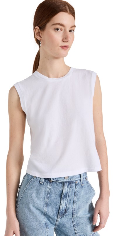 AMO Sleeveless Babe Tee White