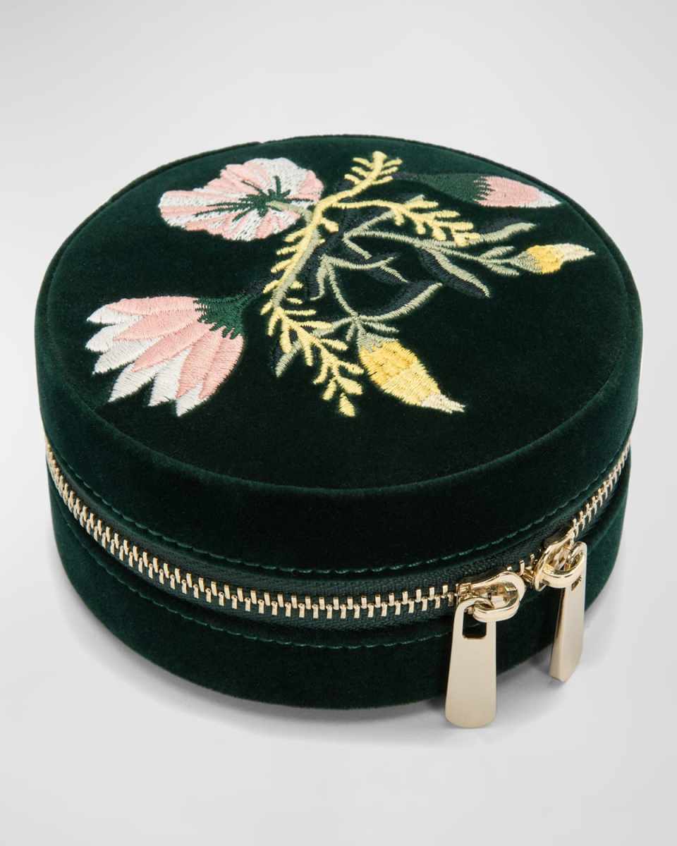 Zoe Round Travel Jewelry Case