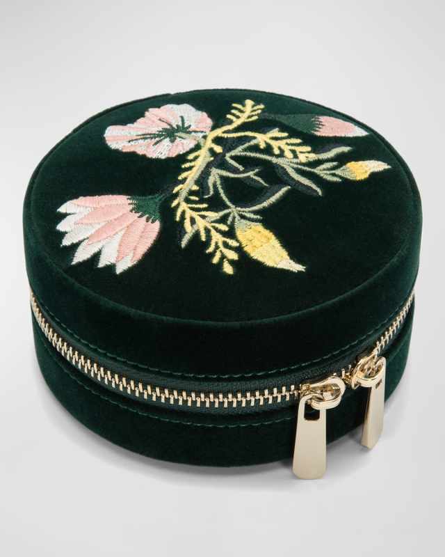 Zoe Round Travel Jewelry Case