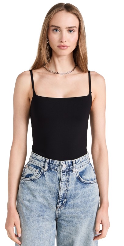 Commando Neoprene Cami Thong Bodysuit Black
