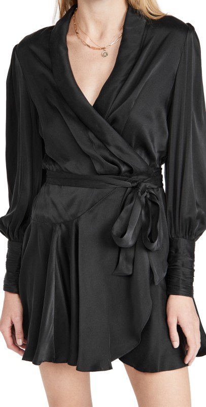 Zimmermann Silk Wrap Mini Dress Lavendar