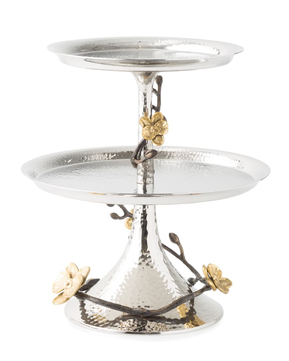 Gold Orchid Two-Tier Etagere