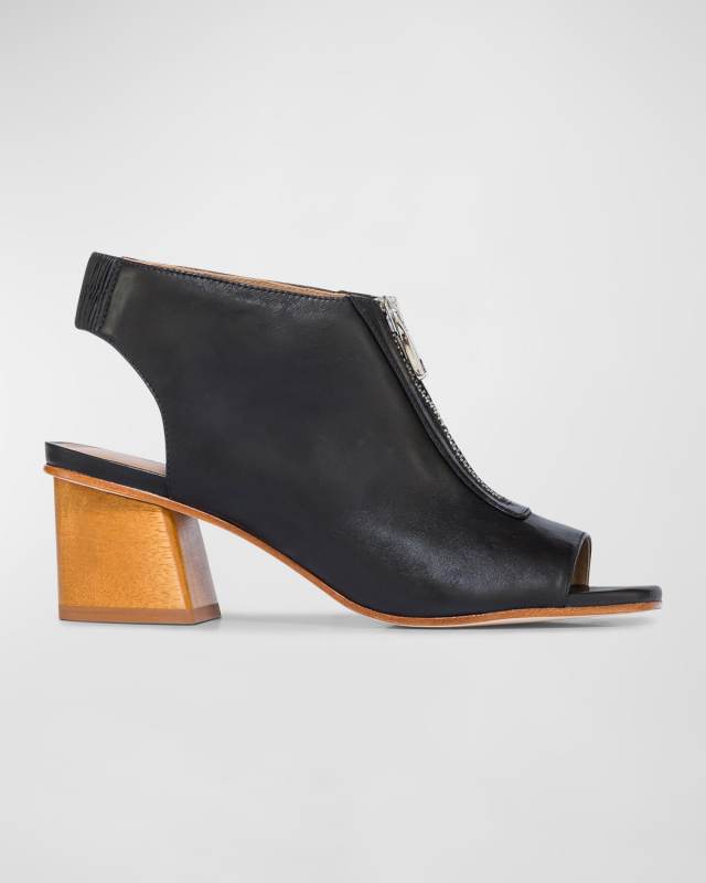 Levy Leather Zip Slingback Shooties