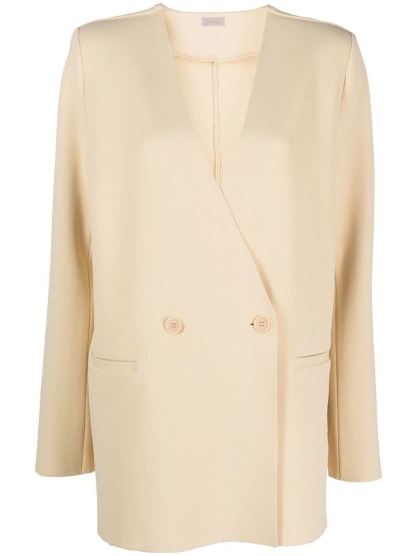 buttoned double-breasted blazer