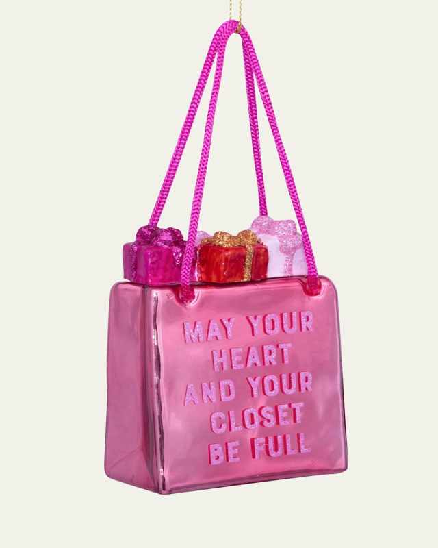 Pink Shopping Bag Christmas Ornament