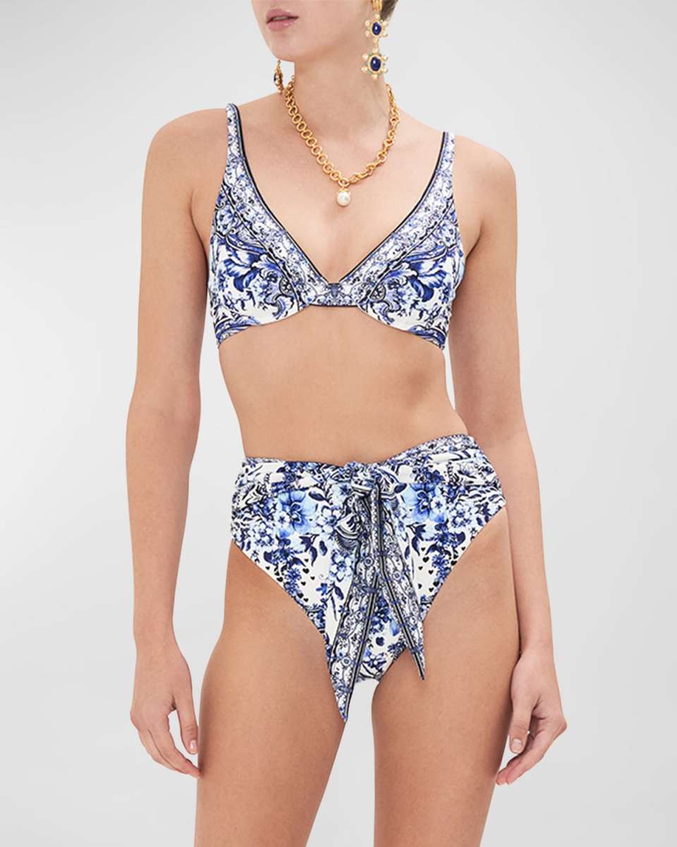 Glaze and Graze Tie-Front High Waist Bikini Bottoms