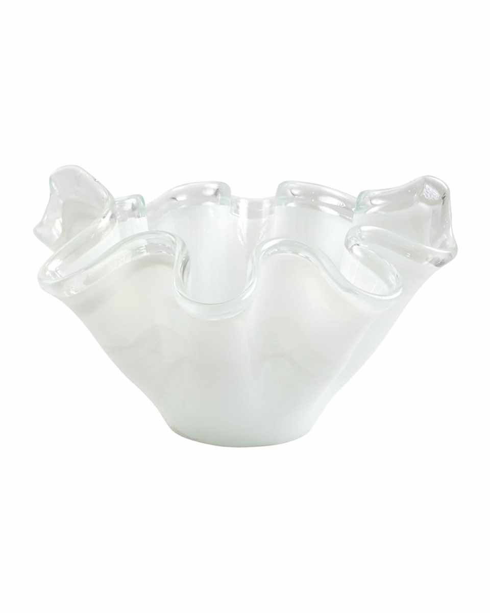 Onda Glass White Large Bowl