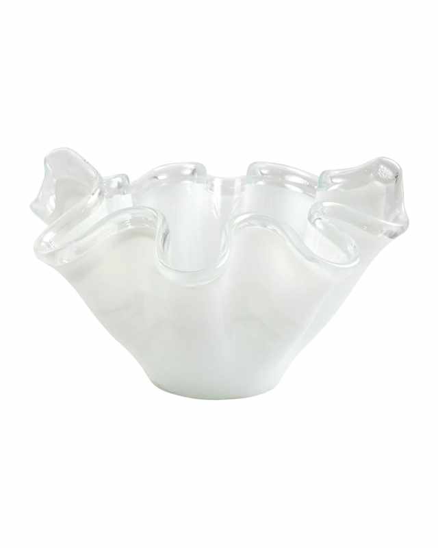 Onda Glass White Large Bowl