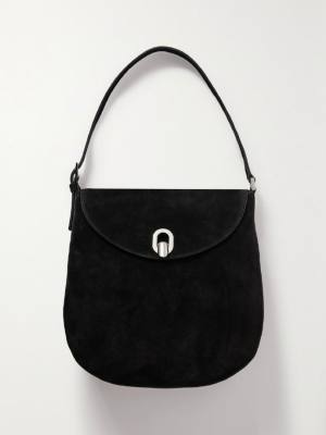 SAVETTE Tondo large suede shoulder bag