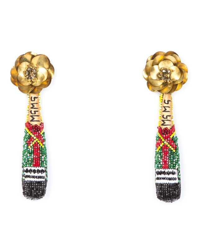 Champagne Beaded Drop Earrings