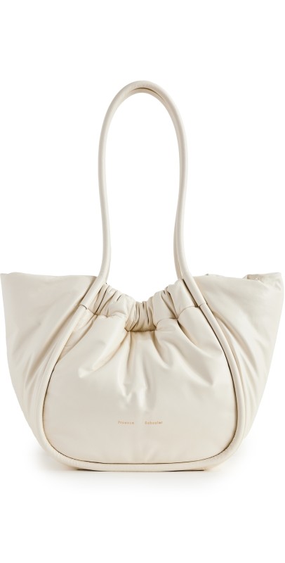 Proenza Schouler Large Puffy Nappa Ruched Tote Ivory
