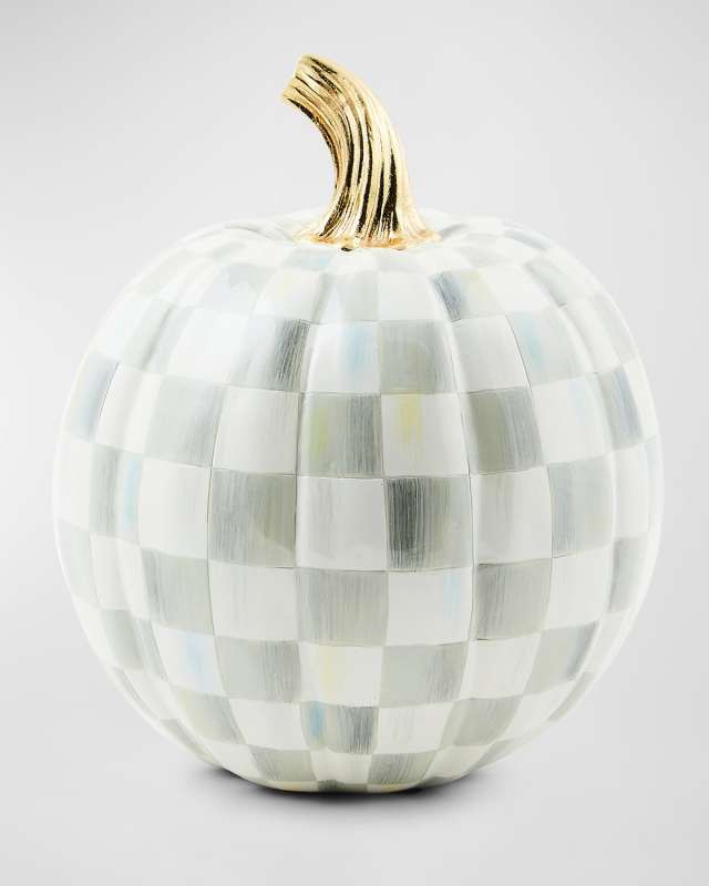 Sterling Check Small Pumpkin, 13.5"