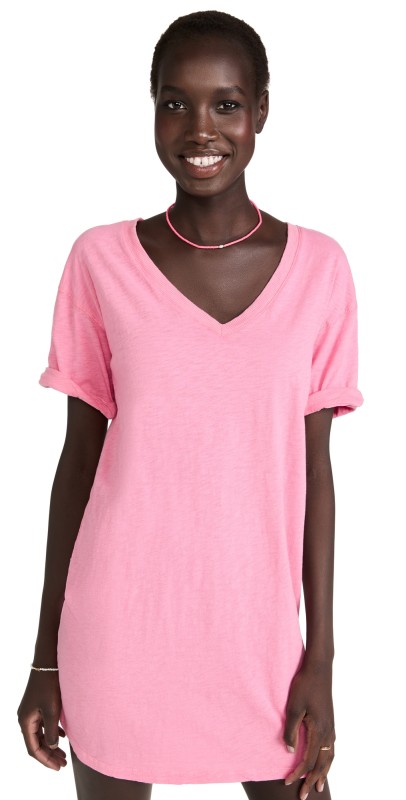 Zupply V Neck Tee Dress Flamingo