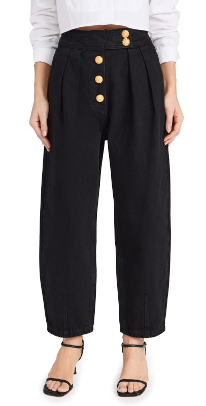 English Factory Cropped Denim Trousers Black