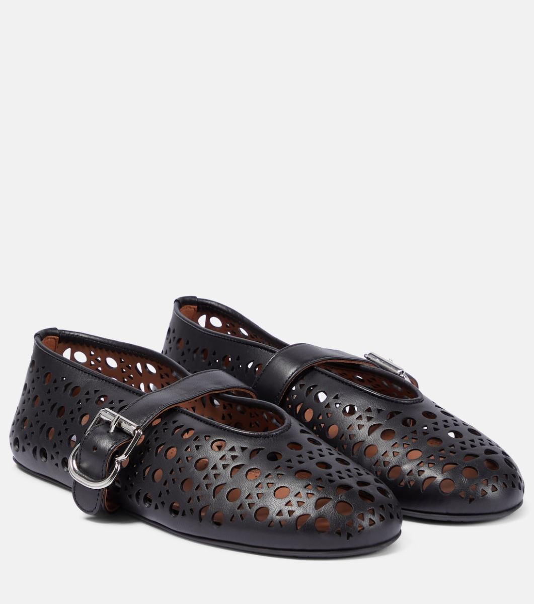 ALAIA Vienne leather ballet flats