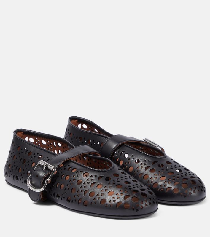 ALAIA Vienne leather ballet flats