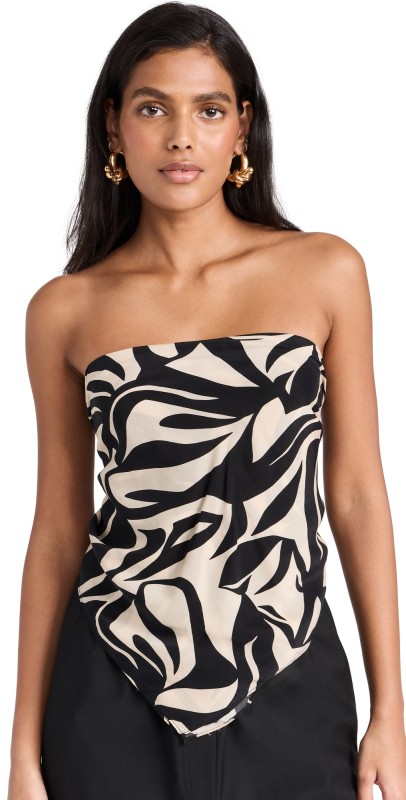 Enza Costa Scarf Top Abstract Tropical Cupro