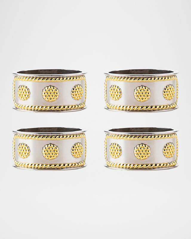 Berry & Thread Silver/Gold Napkin Ring, Set of 4