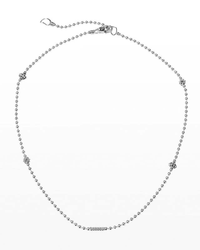 Caviar Icon Fluted Station Necklace