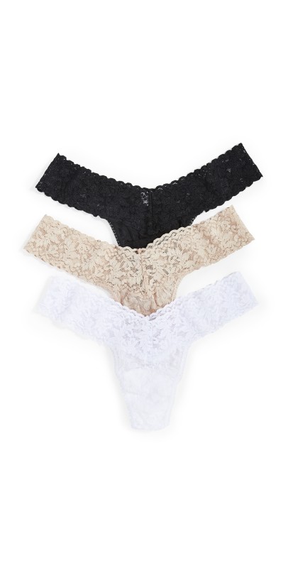 Hanky Panky 3 Pack Signature Lace Low Rise Thong Cha