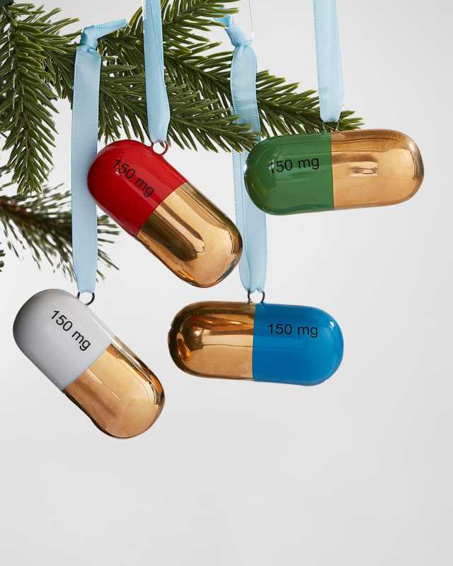 Full Dose Christmas Ornaments, Set of 4
