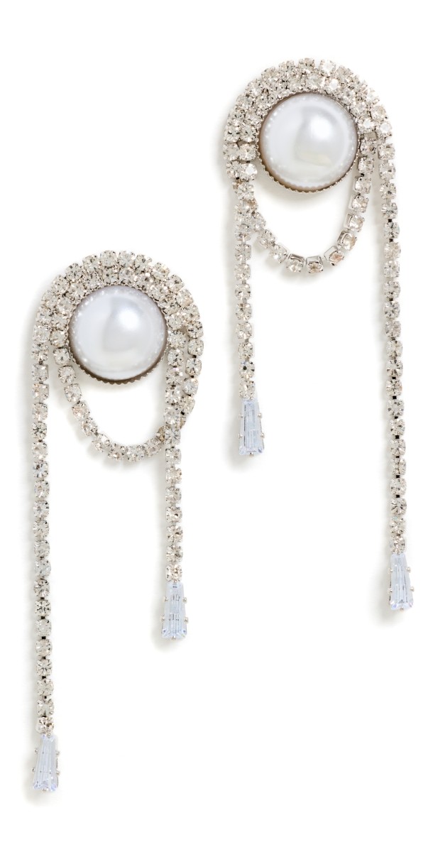 SHASHI Wren Earrings White Gold