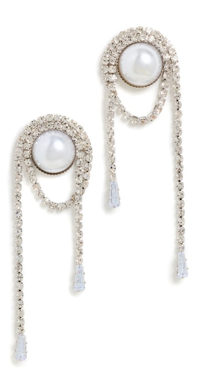 SHASHI Wren Earrings White Gold