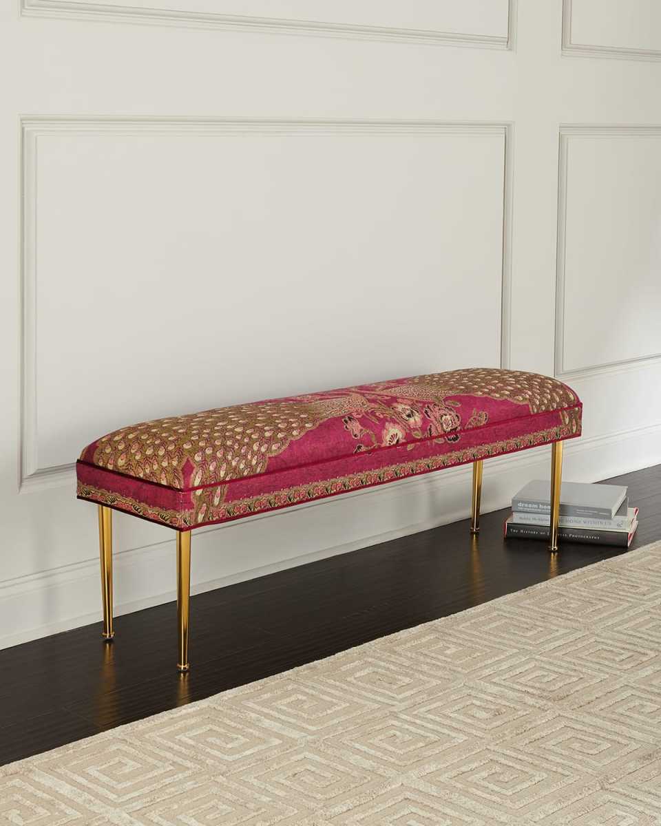 Fuchsia Peacock Bench, 50"
