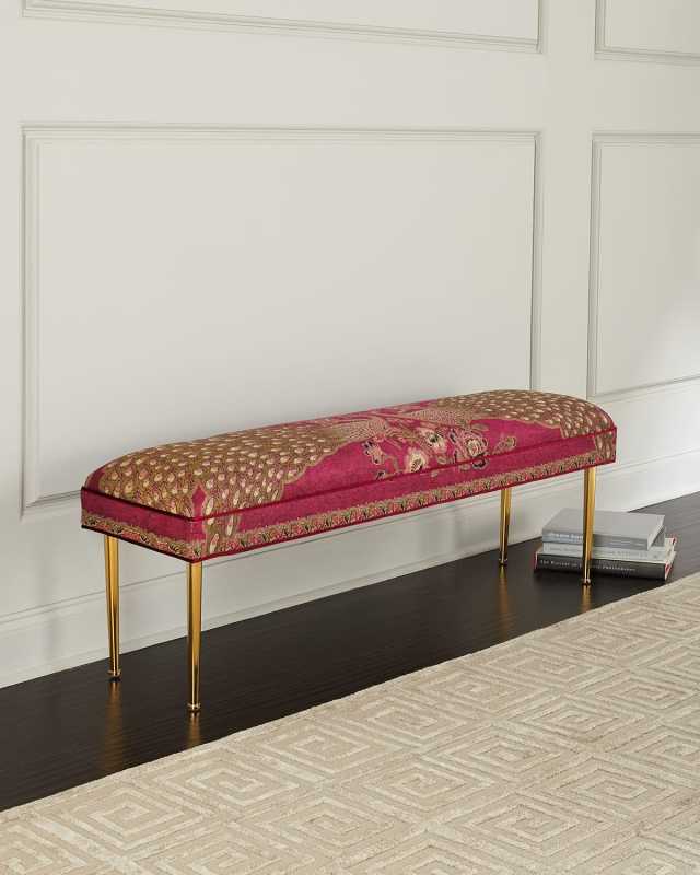Fuchsia Peacock Bench, 50"