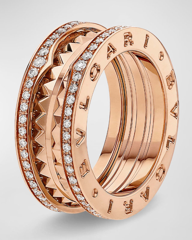 B. Zero1 Rock Studded Diamond Pave Ring, EU 51 / US 5.75